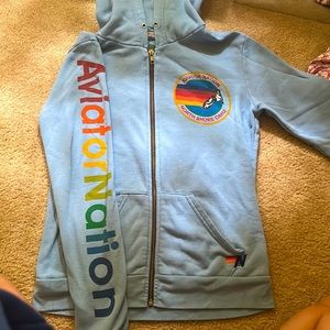 aviator nation zip up hoodie